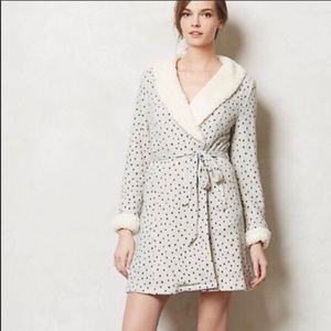 Polka dot Sherpa lined robe